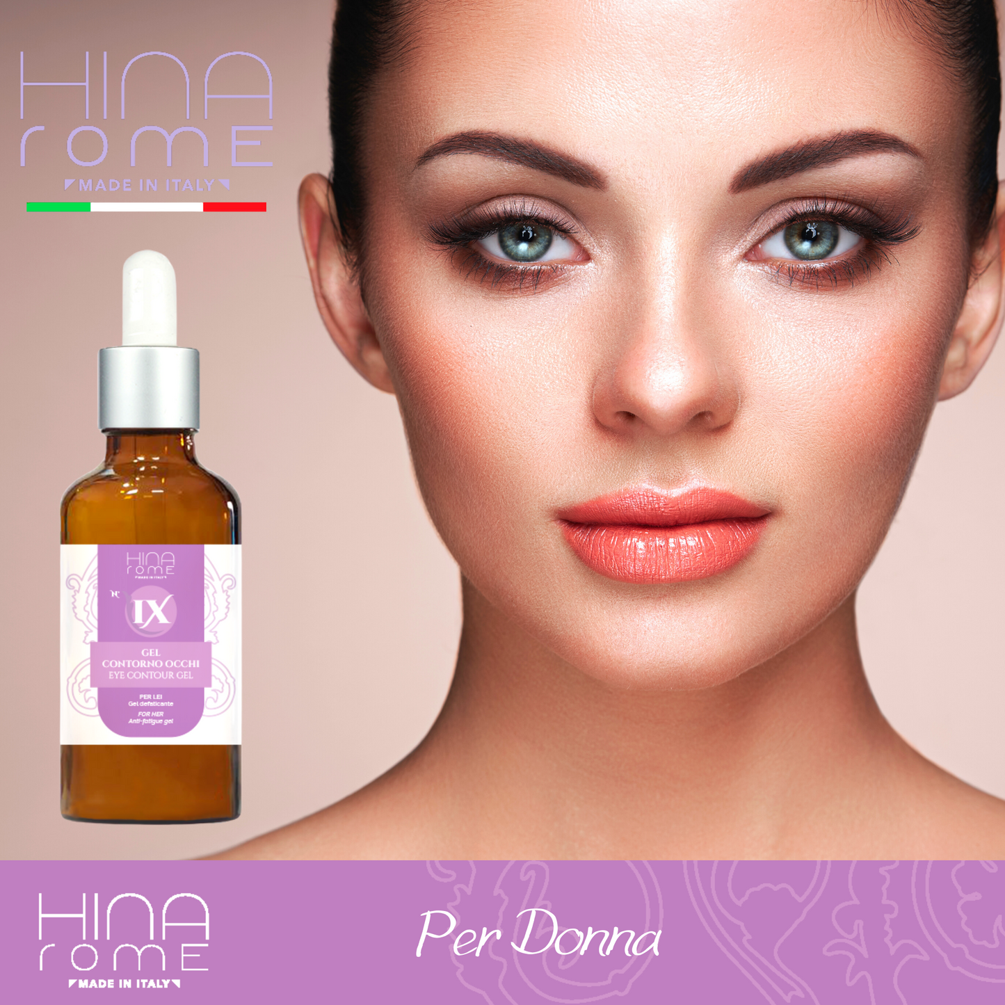 Eye Contour with Hyaluronic Acid and Chamomile - For Women - Made in Rome | 30 ml