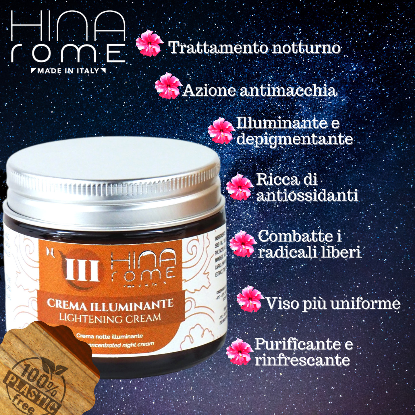 Crema Viso Notte Antimacchia con Uva Ursina | Prodotto a Roma | 60 ml