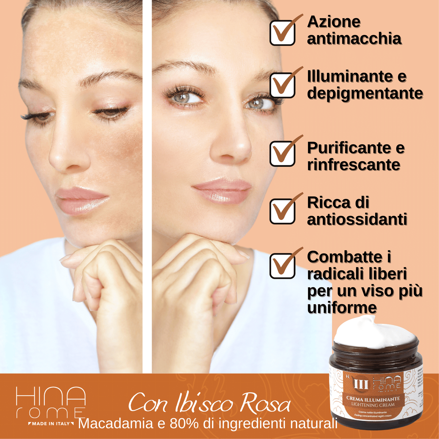 Crema Viso Notte Antimacchia con Uva Ursina | Prodotto a Roma | 60 ml